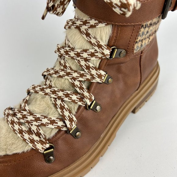 Circus Sam Edelman Womens Gretchen Brown Shearling Hiker Boot Fuzzy size 10 - Picture 12 of 15